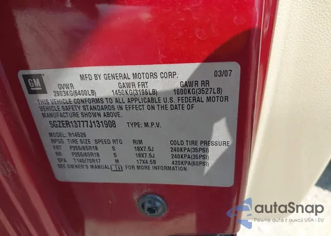 2007 Saturn Outlook Xe from USA, damaged, VIN 5GZER13777J131908